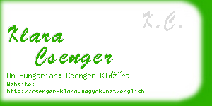 klara csenger business card